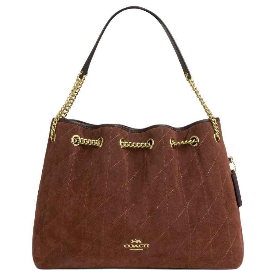 COACH Split Cow Leather Trash Bag, Shoulder Bag Large Women's Brown