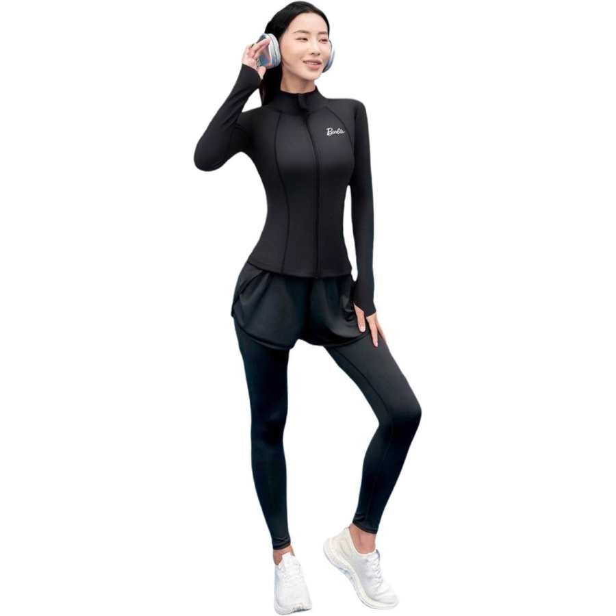 Barbie Fitness Sets Women's Black Half Turtleneck Moderate