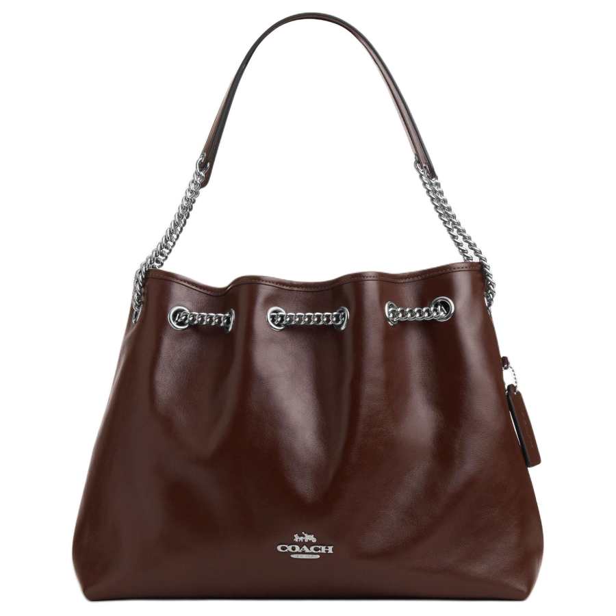 COACH Cow Leather Trash Bag, Shoulder Bag Large Women's Maple Leaf