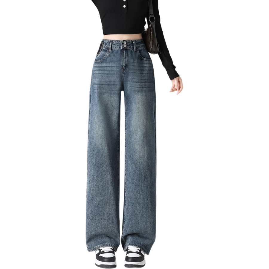 Tonlion Jeans Women's Moderate Wide Leg Pants