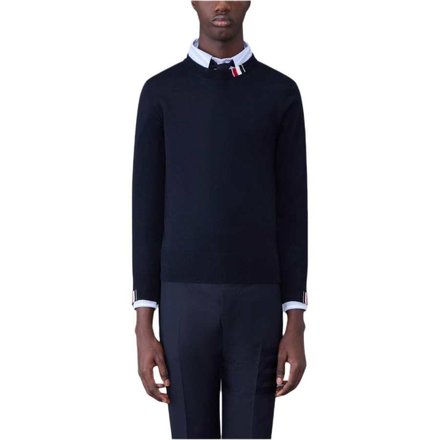 THOM BROWNE THOM BROWNE Rwb Stripe Detailed Crewneck Jumper