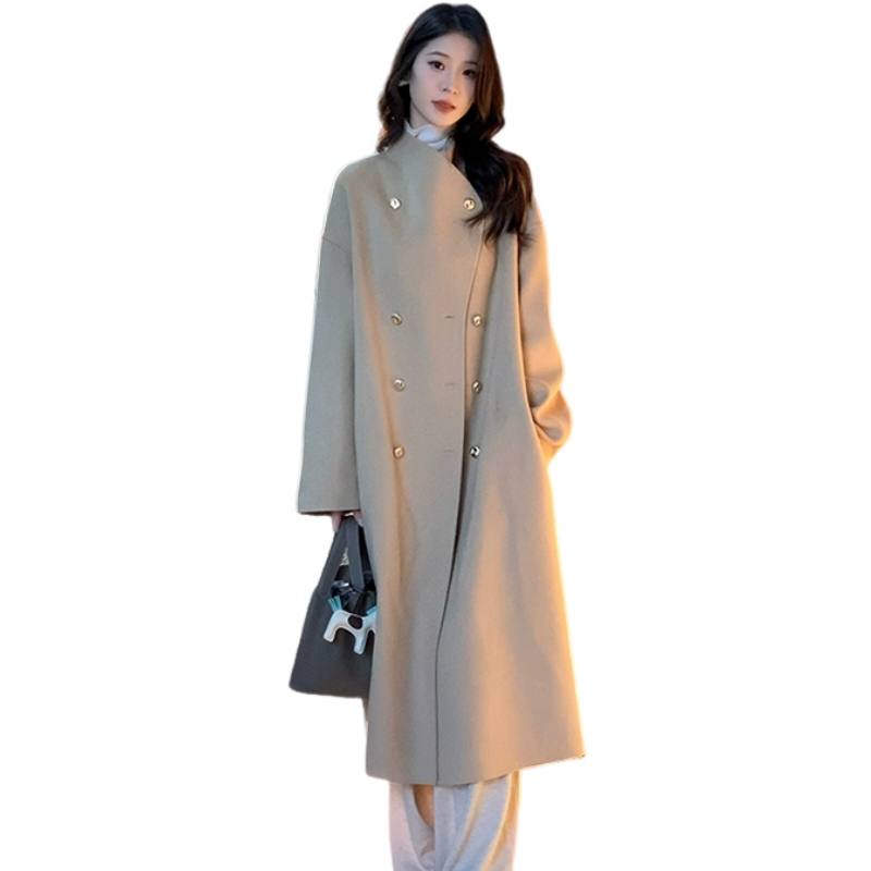 SIXUSICHOU Coats Women's Lapel Moderate Straight Fit
