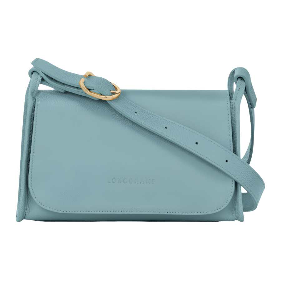 LONGCHAMP Le Foulonné Cow Leather Shoulder Bag Medium Women's Eucalyptus