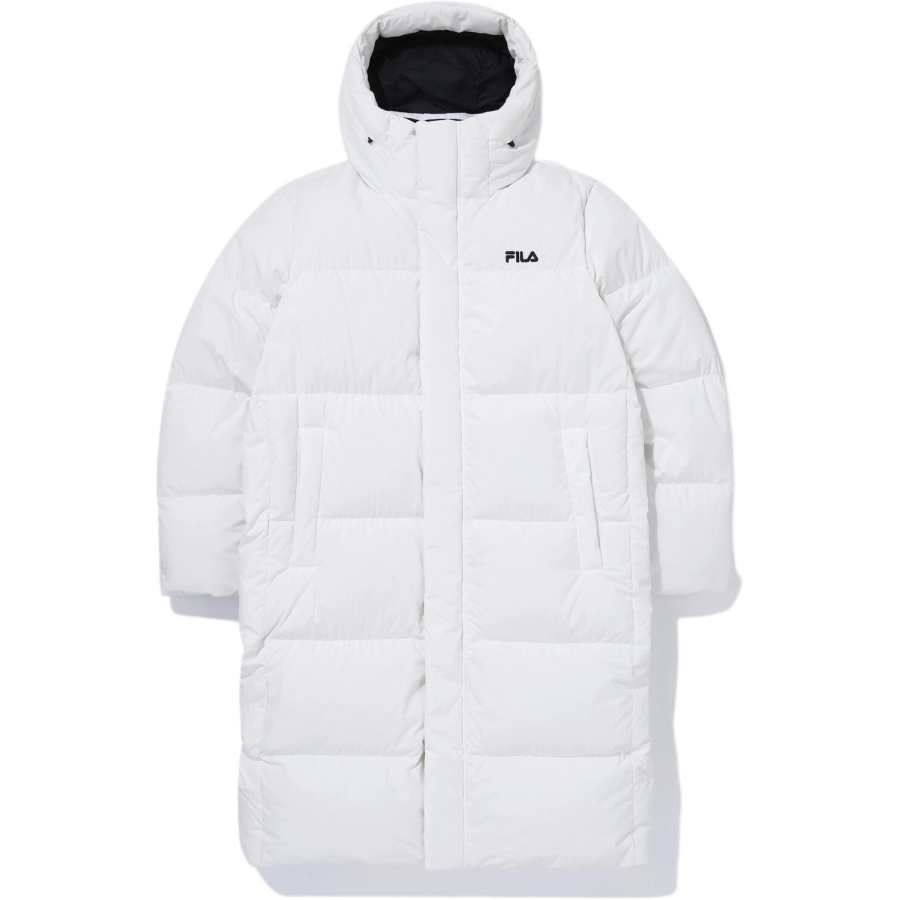 FILA FILA Down Jackets Unisex White Hooded Thickened