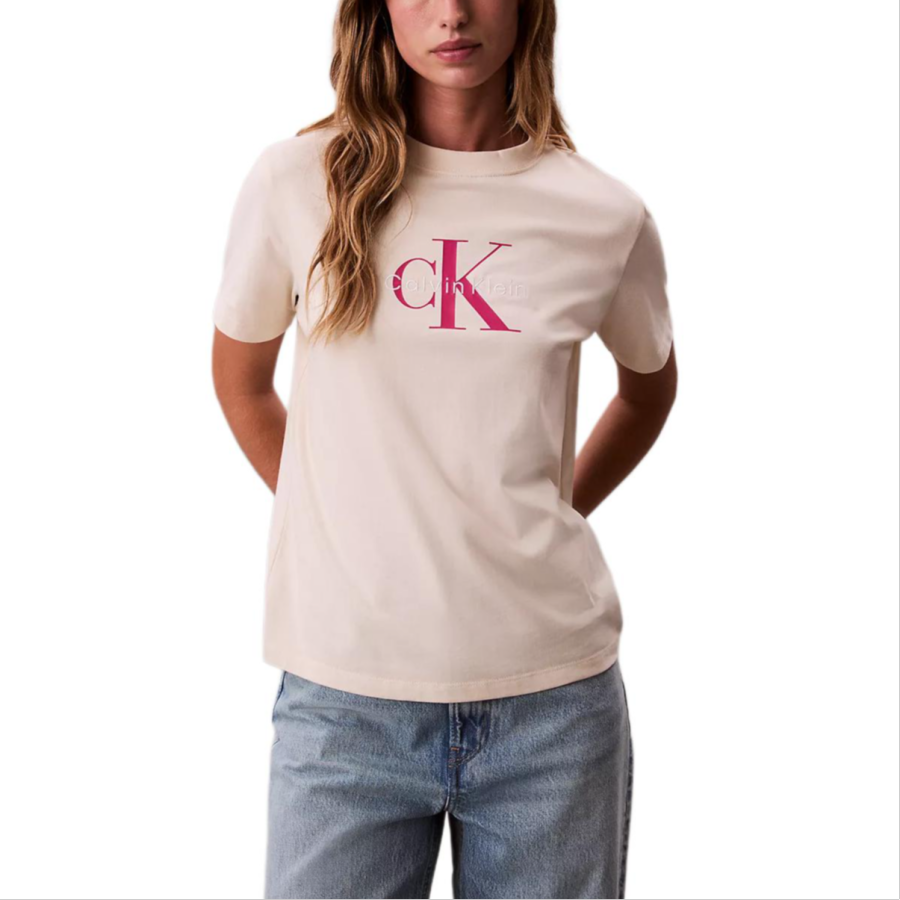 Calvin Klein T Shirts Women's Birch Wood Crew Neck Moderate Other