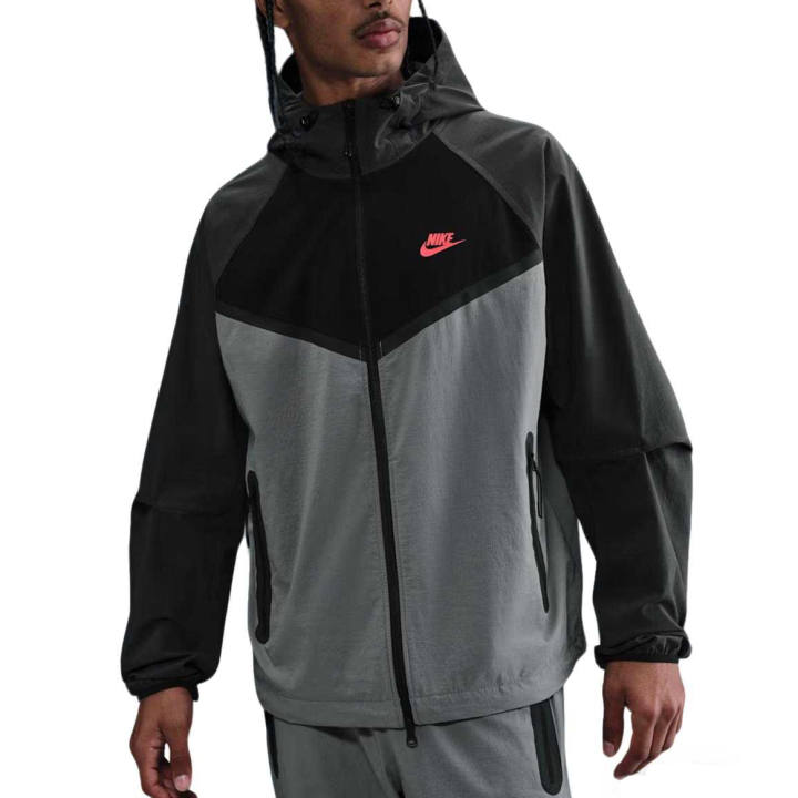 Nike Nike Jackets Men's Smoke Gray/Anthracite/Black/Bright Red Hooded Moderate Other
