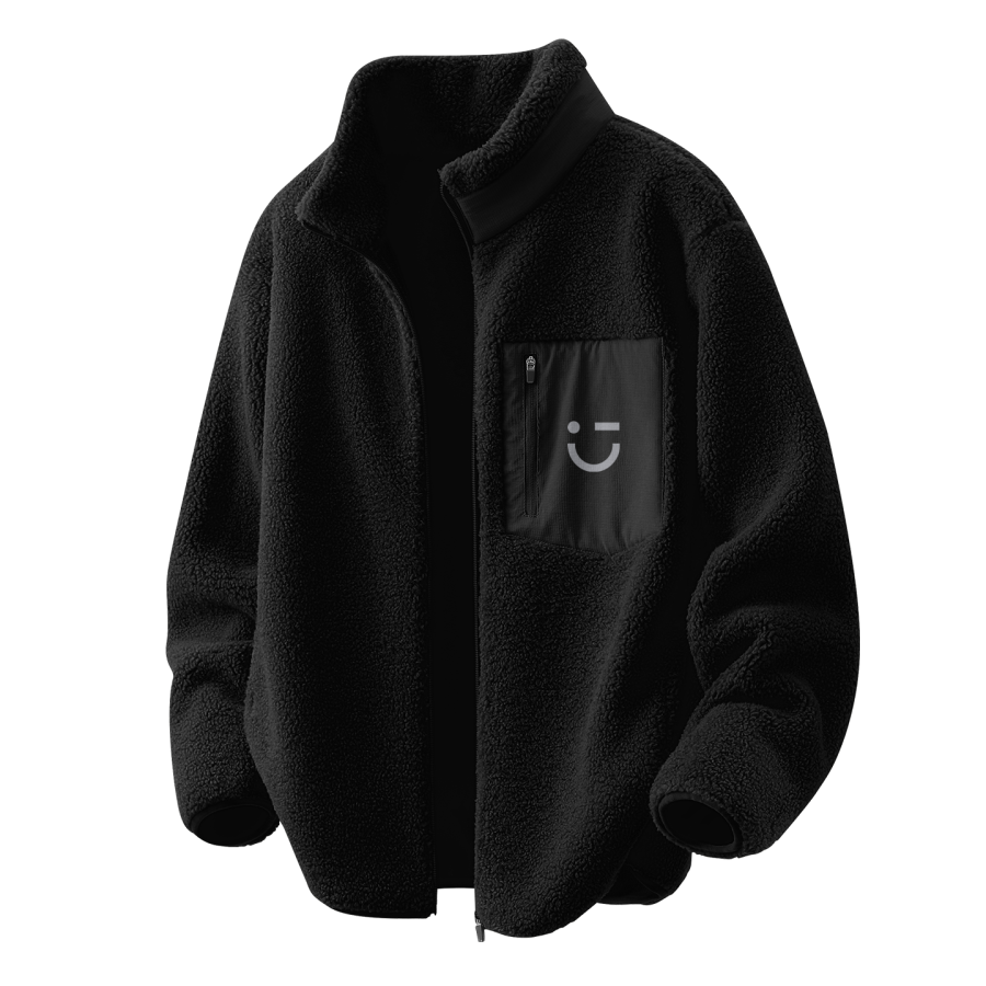 MINISO MINISO Velvet Jackets Unisex Stand Collar Thickened And Fleece Lined