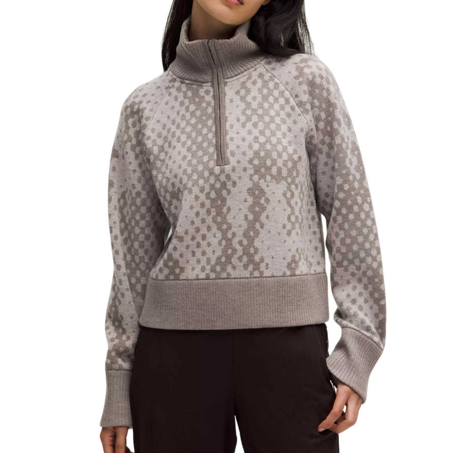 Lululemon Sweatshirts Women's From Afar Knit Jacquard Sheer Oak Muli Turtleneck Moderate Regular