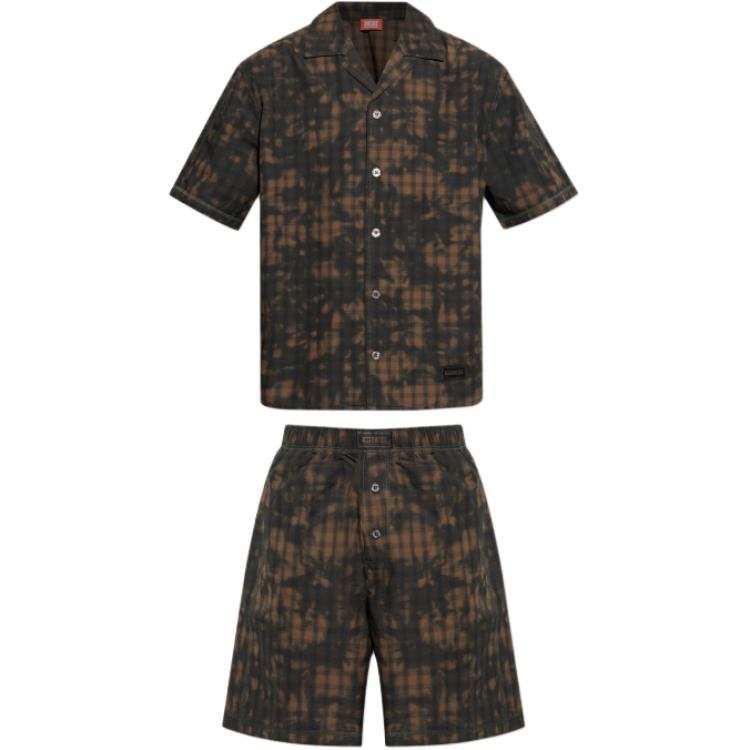 DIESEL Diesel Cloudy Printed Checked Pyjama Set