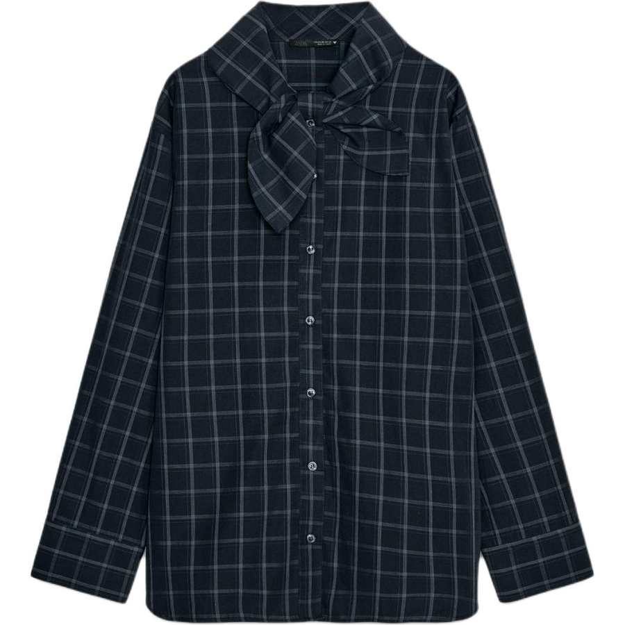 ZARA Shirts Women's Blue/Sea Blue Lapel Moderate