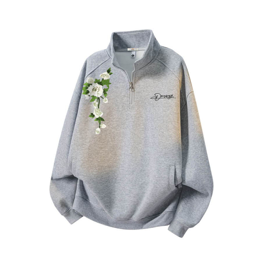 DEERWAY DEERWAY Sweatshirts Unisex Half Open Collar Moderate Plus Size