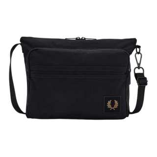 FRED PERRY Recycled Nylon Crossbody Bags Unisex Black