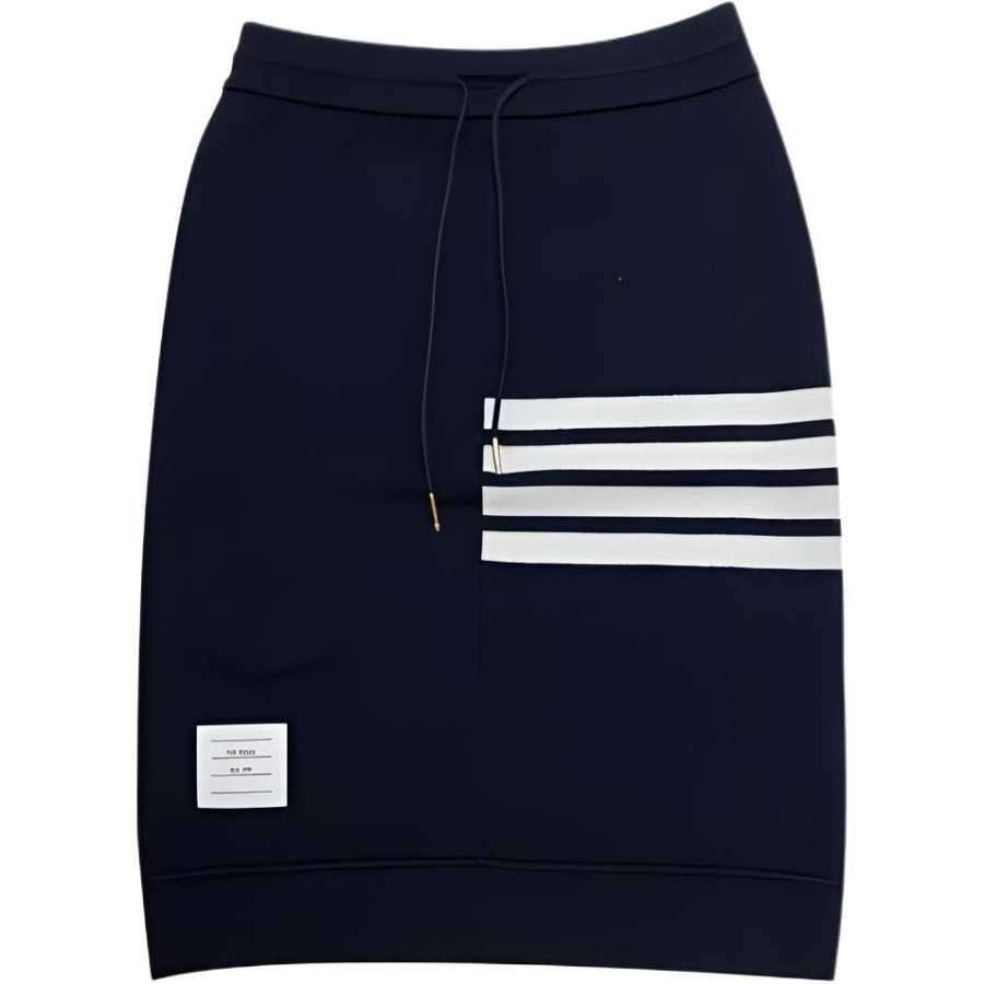 THOM BROWNE Casual Long Skirts Women's Dark Blue Moderate Mid Length Bodycon Skirt