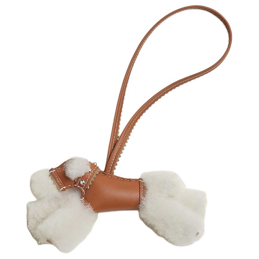 HERMES Hermès Budy Merino Wool, Milo Lambskin, Epsom Calfskin Bag Charm Bag Merch Women's