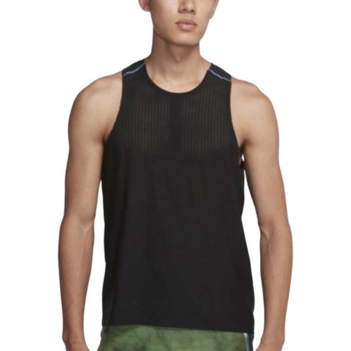 Nike Nike Tank Tops Men's Black Crew Neck Moderate Straight Fit