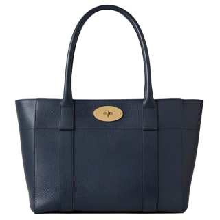 Mulberry Bayswater Grain Leather Handbag, Shoulder Bag Women's Night Sky