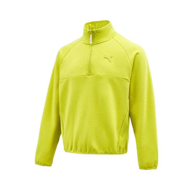 PUMA Sweatshirts Men's Bright Green Stand Collar Moderate