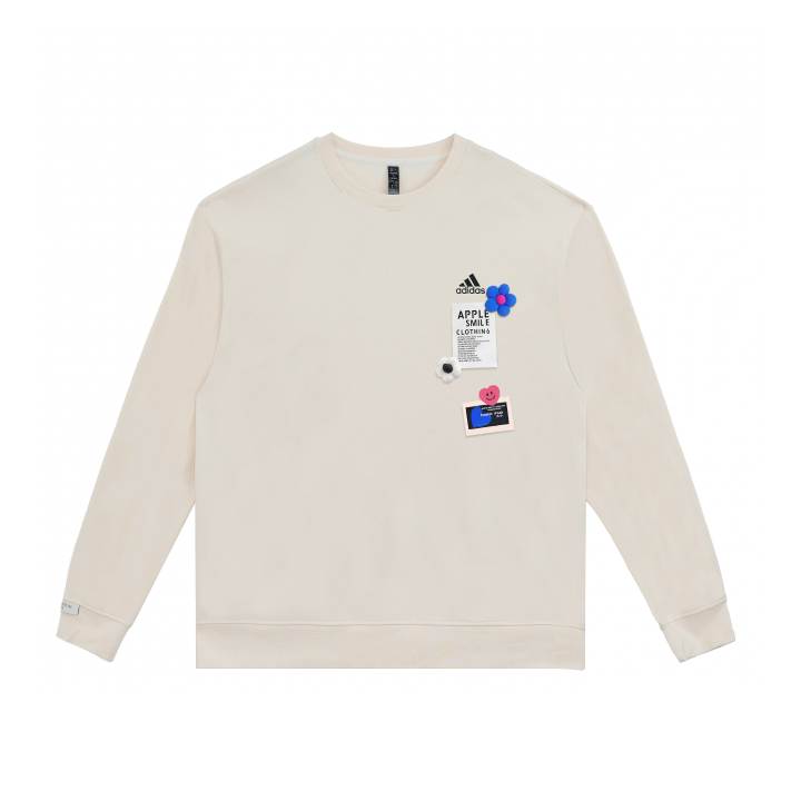 Adidas Adidas LABEL Sweatshirts Unisex White Crew Neck Moderate Regular