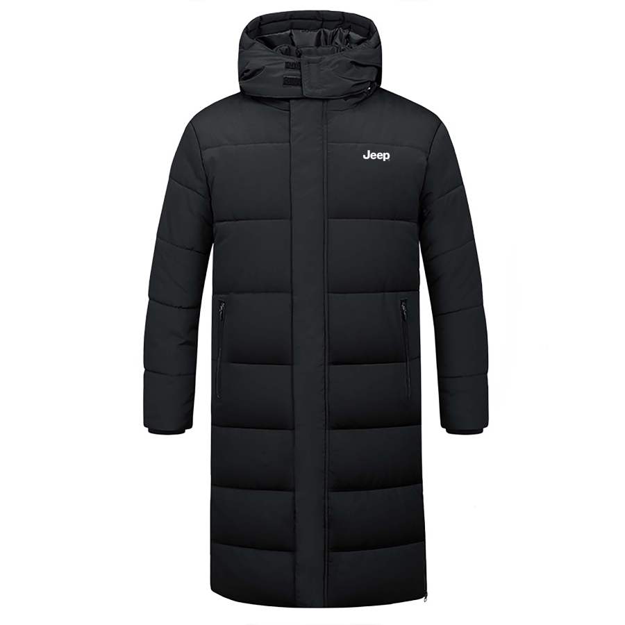 Jeep Puffer Jackets Unisex Black Detachable Hood Thickened Other