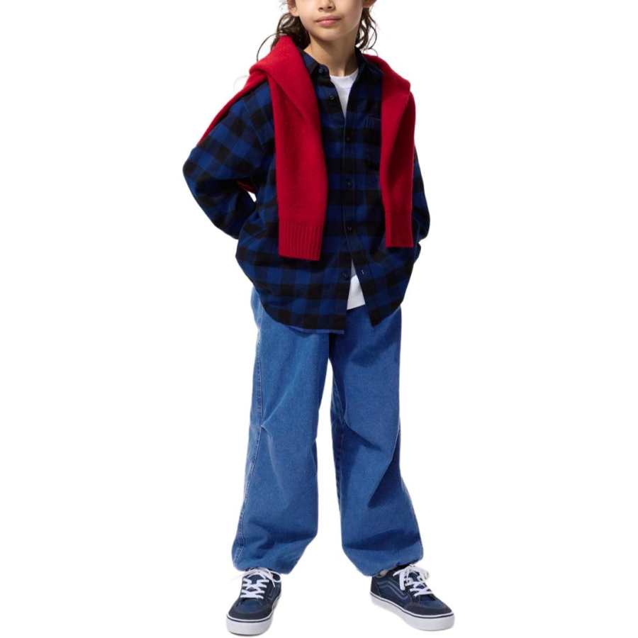 UNIQLO Jeans Fleece Lined Thermal Elastic Cuff Washed Elastic Waistband Kids'