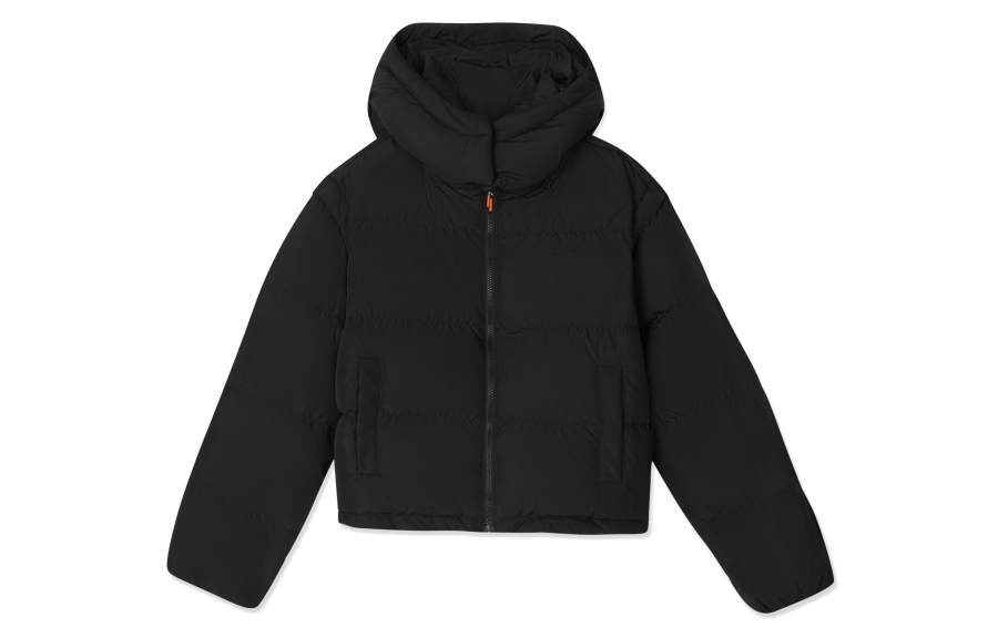 Levis Down Jackets Women's Black Hooded Non Detachable