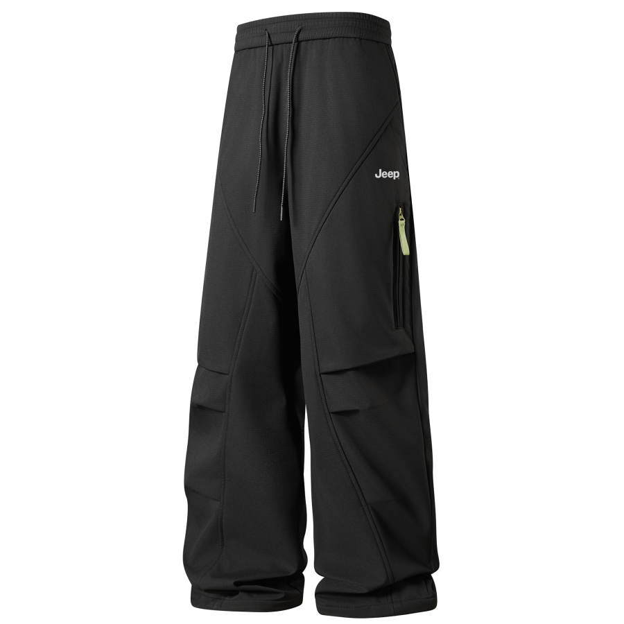 Jeep Casual Pants Unisex Thickened And Fleece Lined Parachute Pants
