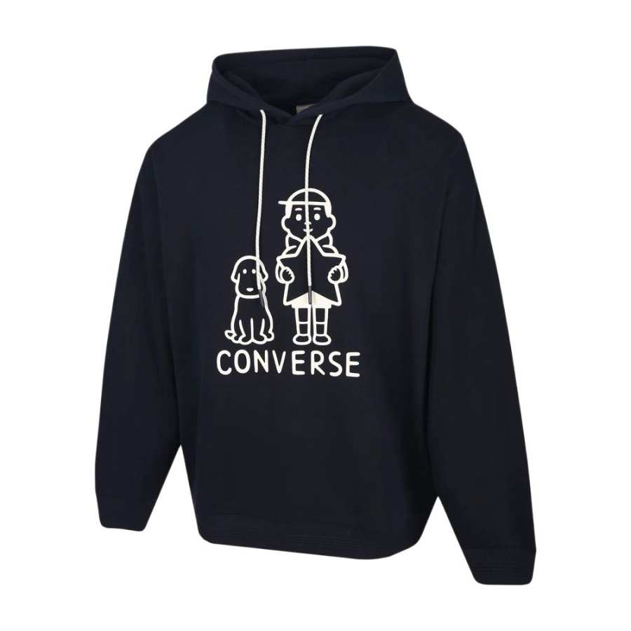 Converse Converse Sweatshirts Unisex Black Hooded Moderate Regular