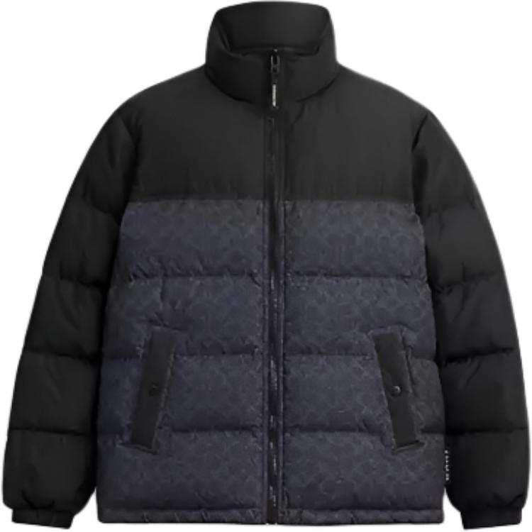 COACH COACH Down Jackets Men's Coal Gray Stand Collar Moderate Down Jacket