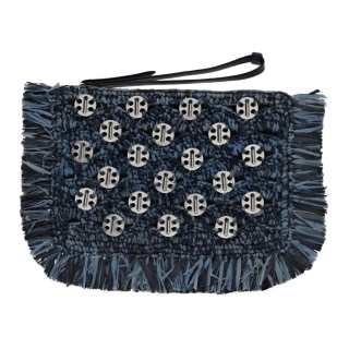 Paco Rabanne Raffia Clutch Women's Blue