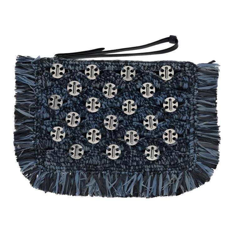 Paco Rabanne Raffia Clutch Women's Blue