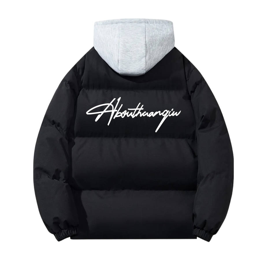 HUANQIU Puffer Jackets Unisex Stand Collar Thickened