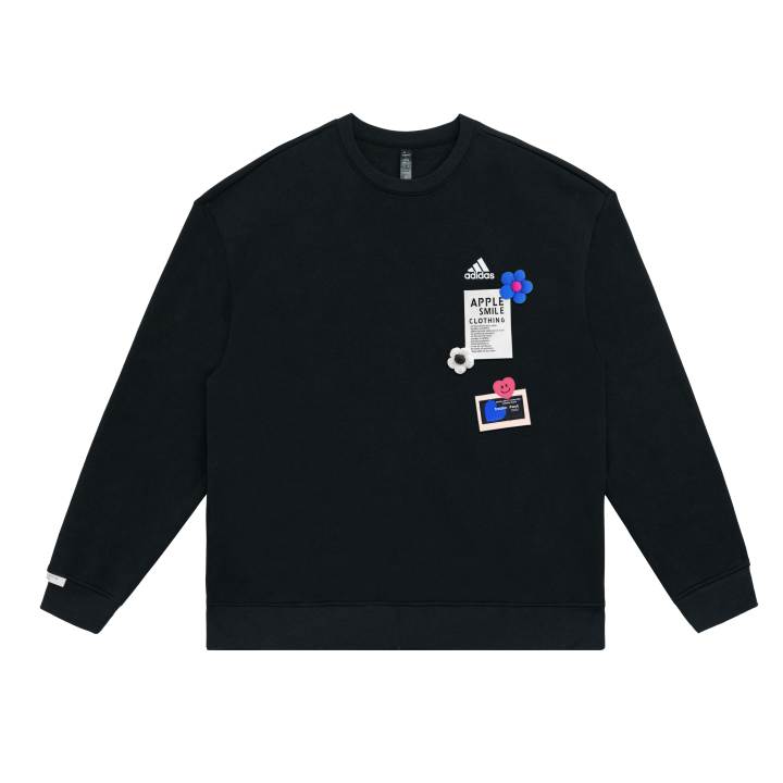 Adidas Adidas LABEL Sweatshirts Unisex Black Crew Neck Moderate Regular