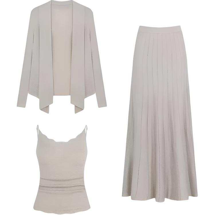 MARIE·COCO Two Piece Skirt Sets Women's V Neck Moderate Mid Length