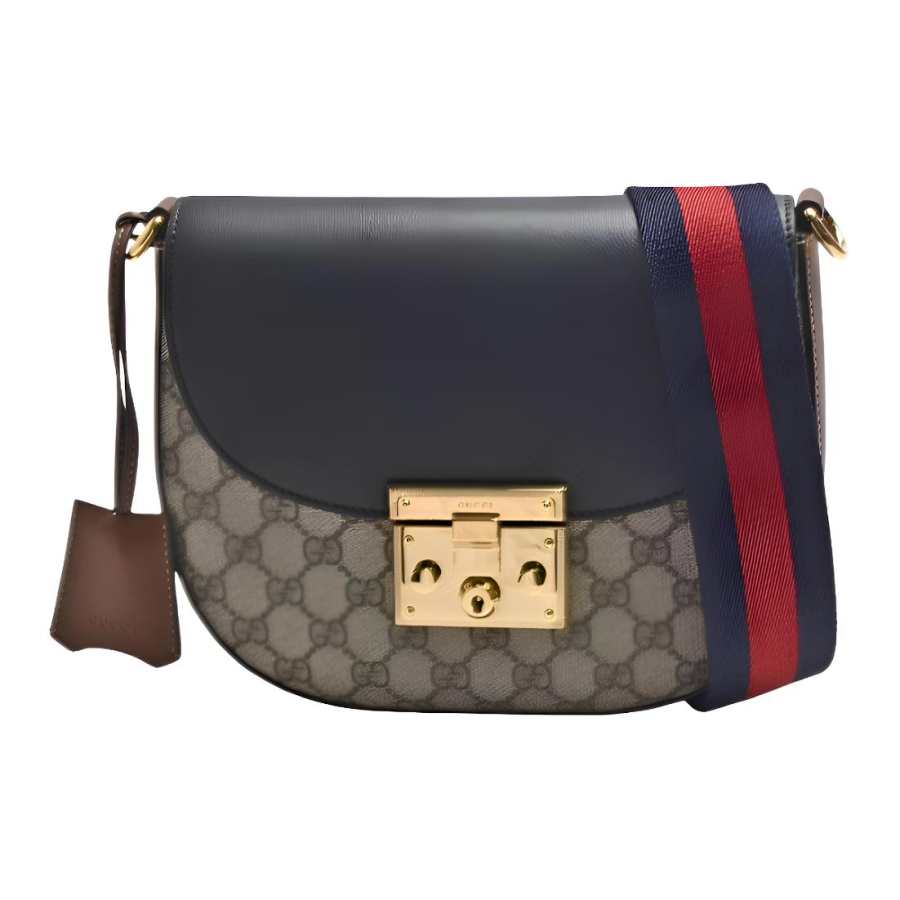 GUCCI Canvas Crossbody Bag, Shoulder Bag Women's Beige & Black