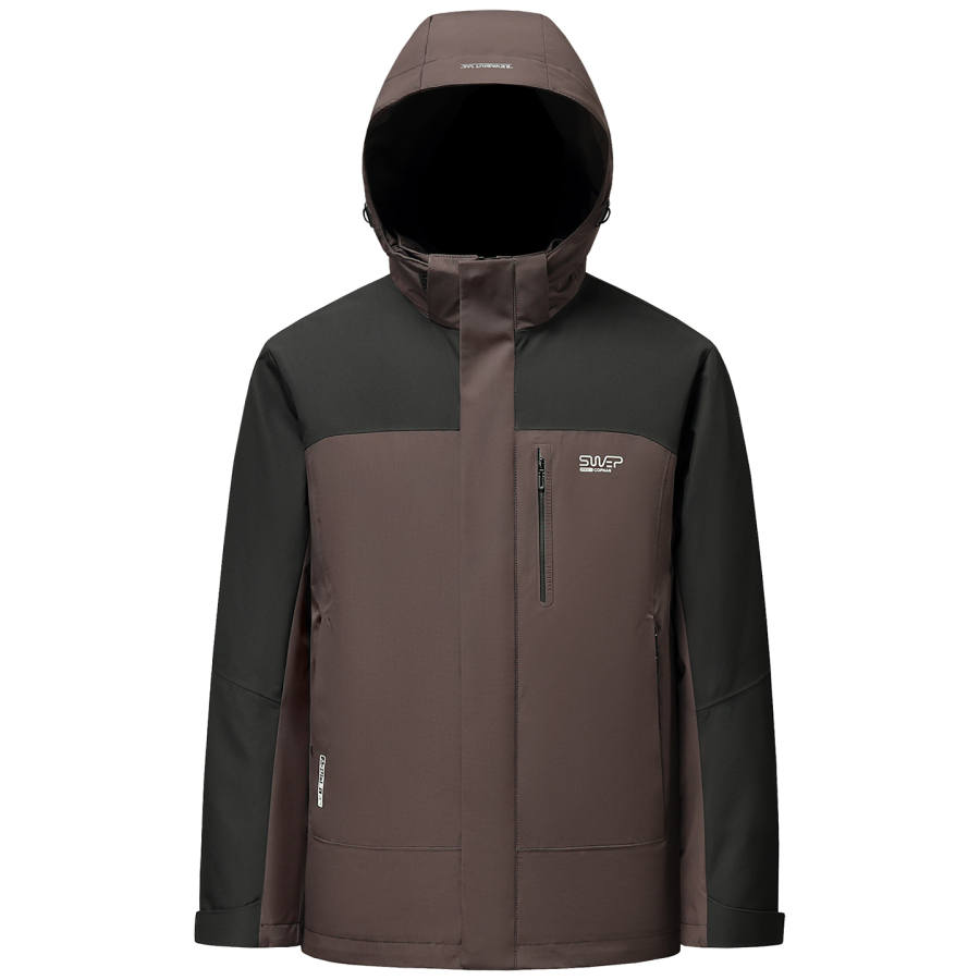 YALU Down Jackets Men's Detachable Hood Moderate 3 In 1 Down Jacket