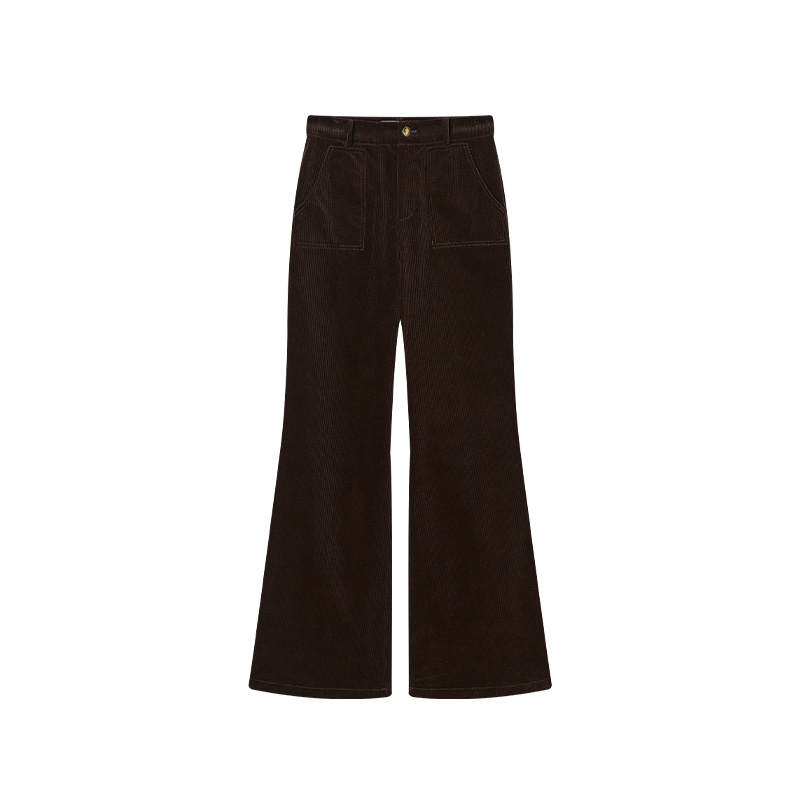 XIANGYING Casual Pants Women's Coffee Moderate Wide Leg Pants