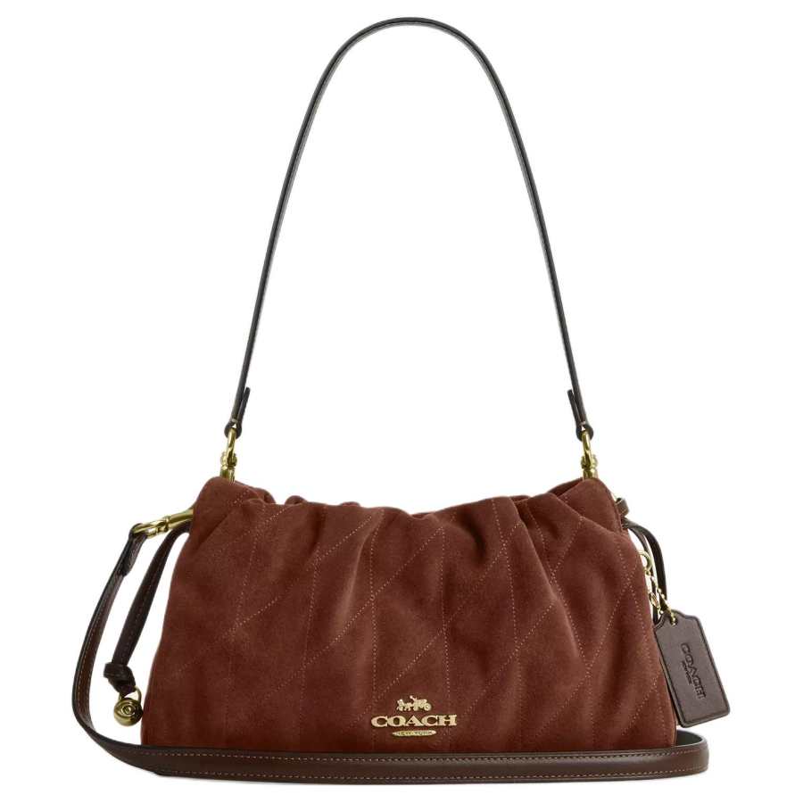 COACH Faye Suede With Smooth Leather Crossbody Bag, Shoulder Bag Medium Women's Vintage Brown