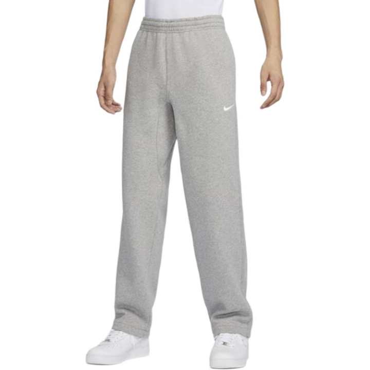 Nike Nike Club Solid Color Logo Print Fleece Lined Straight Fit Knitted Sweatpants Men's Gray