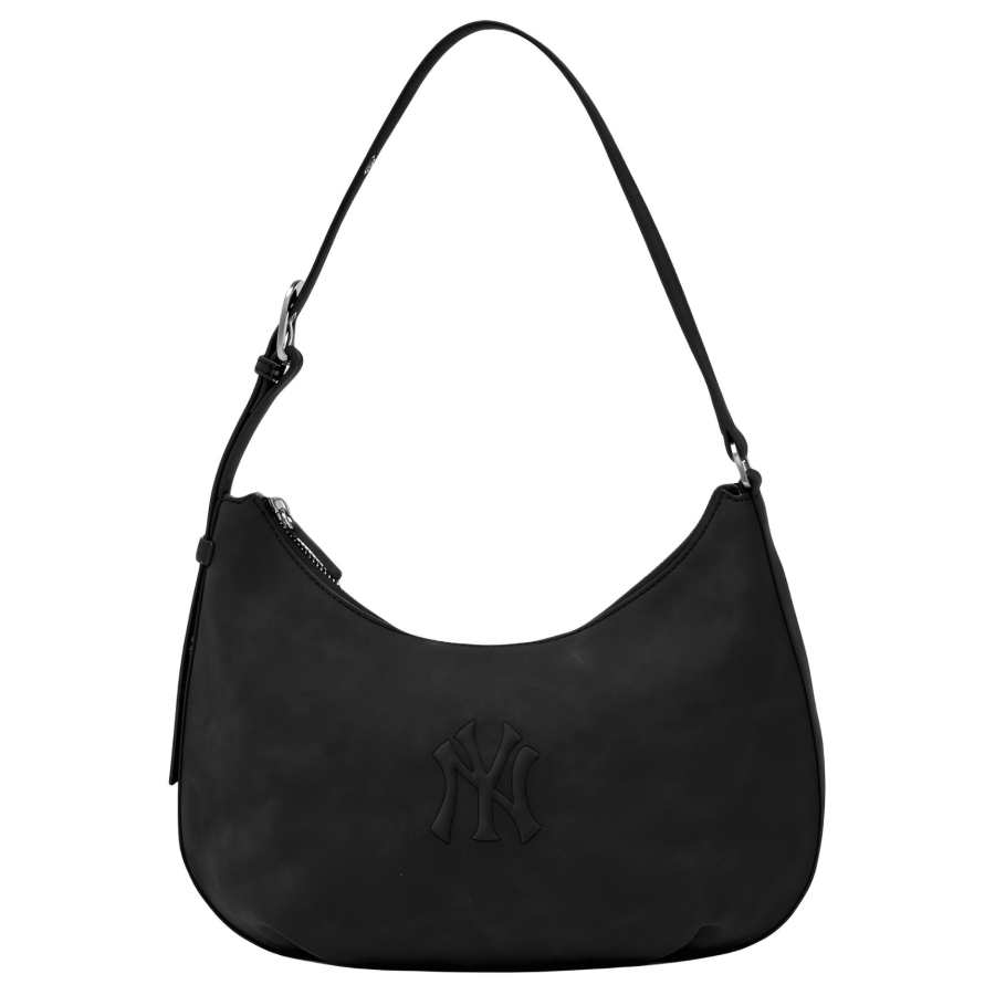 MLB MLB PU Polyester Fiber Hobo Bag Shoulder Bag Women's Black