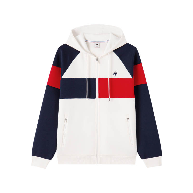 Le Coq Sportif Jackets Men's Ivory White Hooded Moderate Other