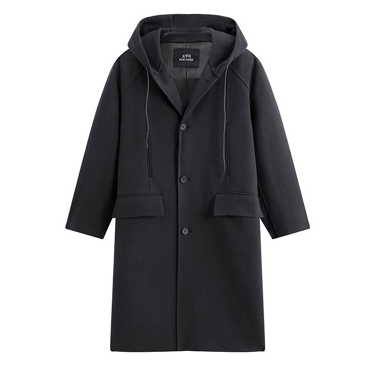 PEACEBIRD MEN Coats Men's Lava Smoke Gray 1 Hooded Moderate