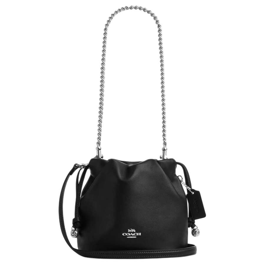 COACH Faye Calfskin Shoulder Bag Mini Women's Black
