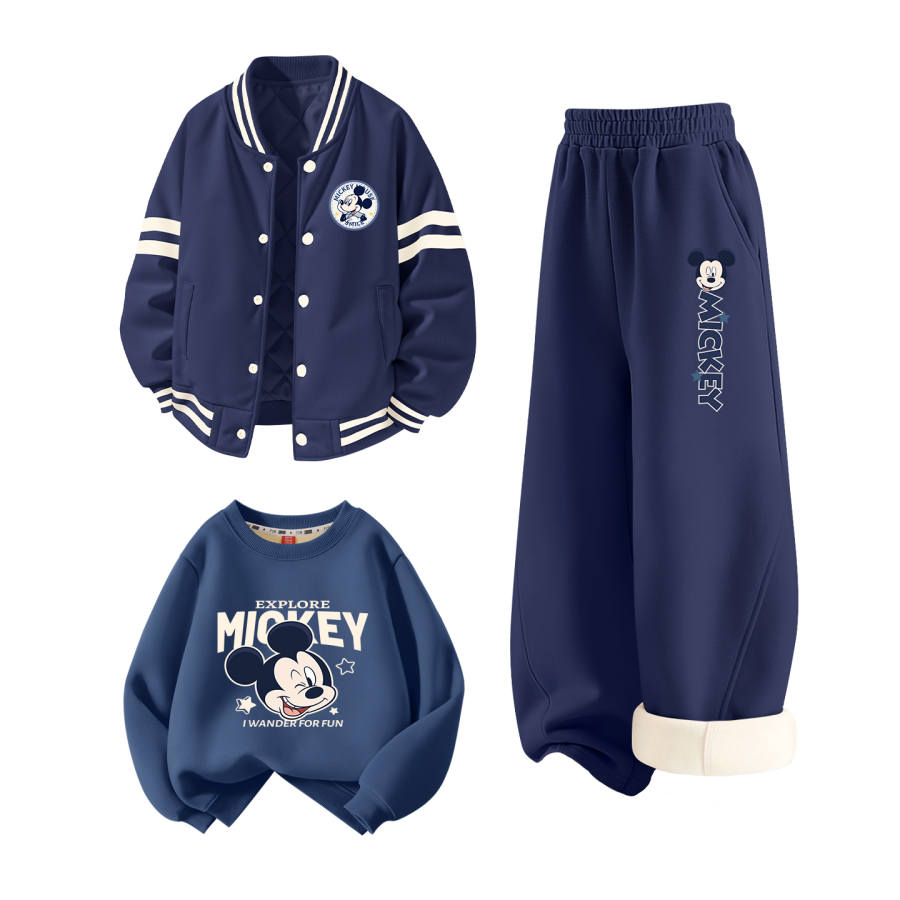 Disney Kids Casual Sportswear Crew Neck Thickened