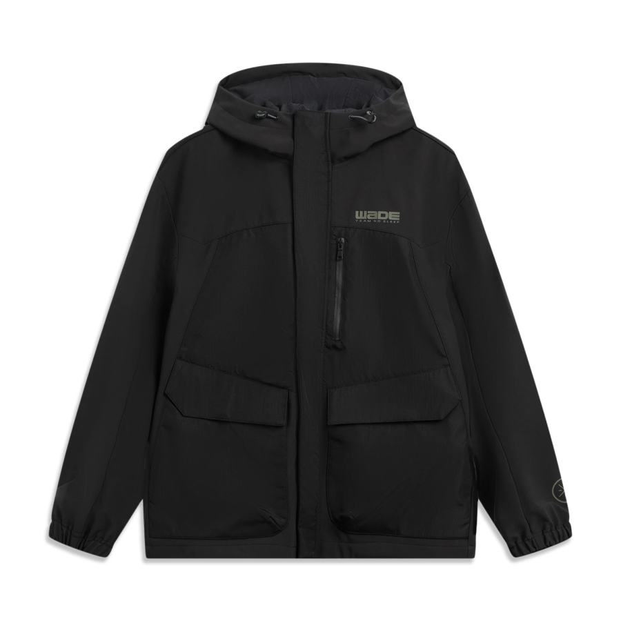 Li-Ning Li Ning Trench Coats Men's Black Hooded Moderate