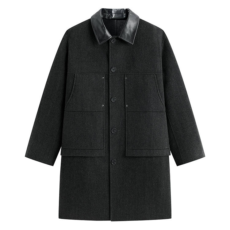 PEACEBIRD MEN Coats Men's Jasper Green Lapel Moderate
