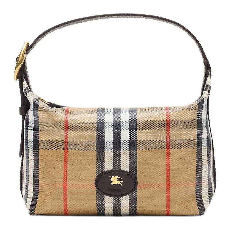 Burberry Highlands Cotton Shoulder Bag Mini Women's Sandy Beige