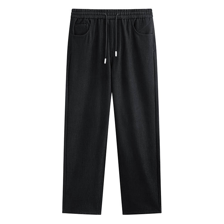 PEACEBIRD MEN Jeans Men's Denim Pitch Black 1 Moderate Straight Fit Pants