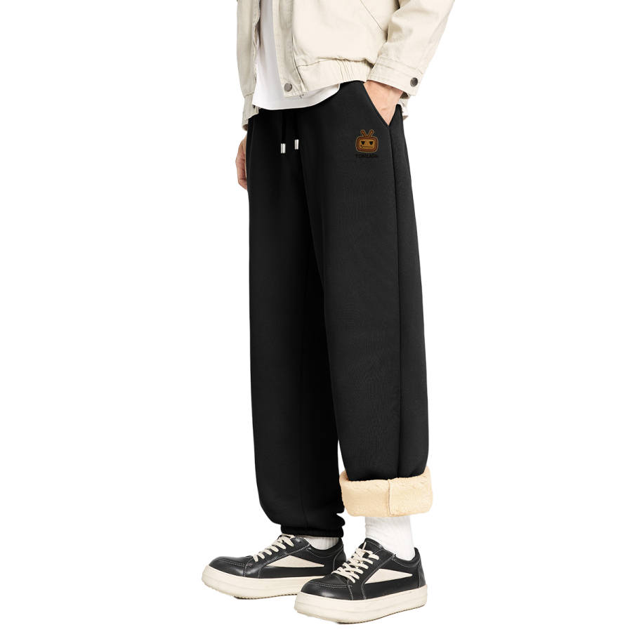 Tonlion Casual Pants Unisex Thickened And Fleece Lined Sweatpants