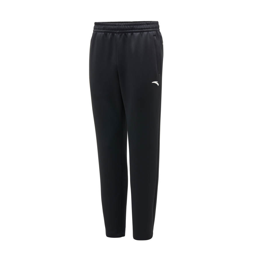 ANTA Knitted Sweatpants Men's Black Moderate Straight Fit Pants