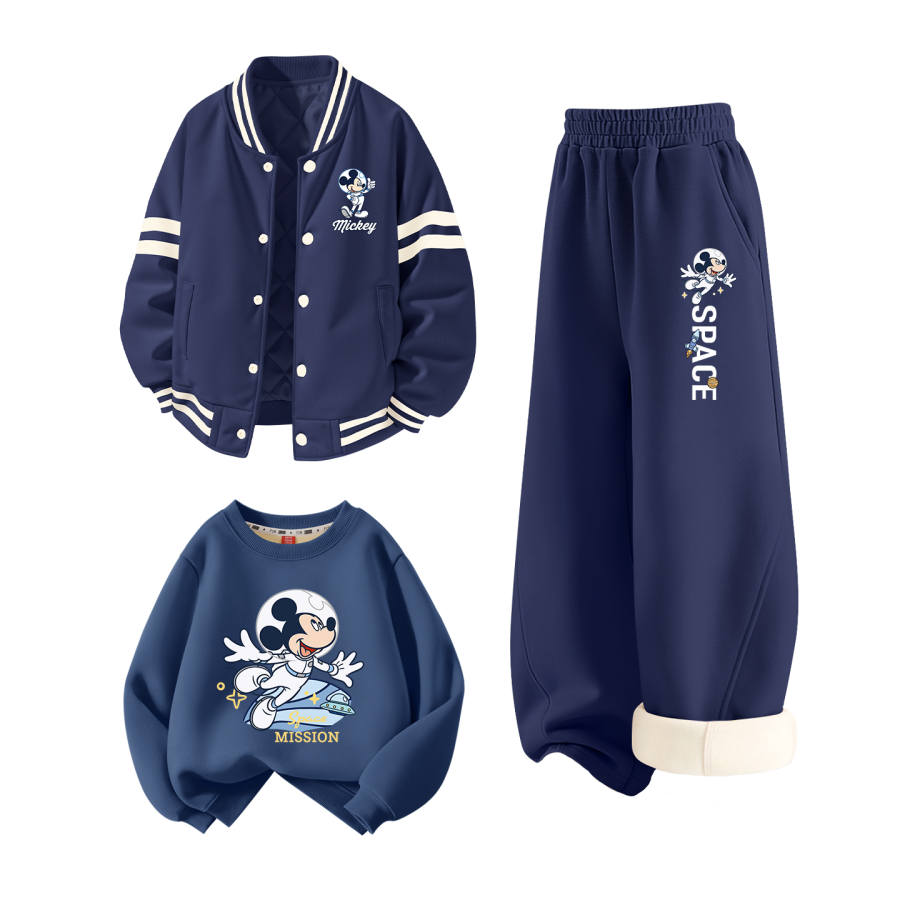 Disney Kids Casual Sportswear Baseball Collar Thickened